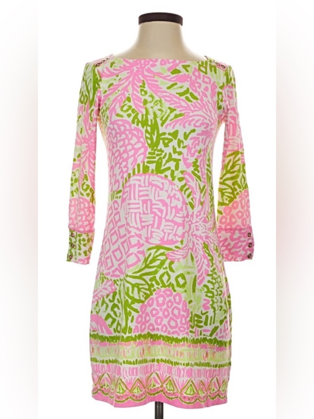 Lilly Pulitzer Pink & Green Printed Shift Dress